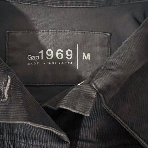 Gap 1969 Gray Distressed Corduroy Trucker Jacket Medium Flint Gray - Picture 6 of 9